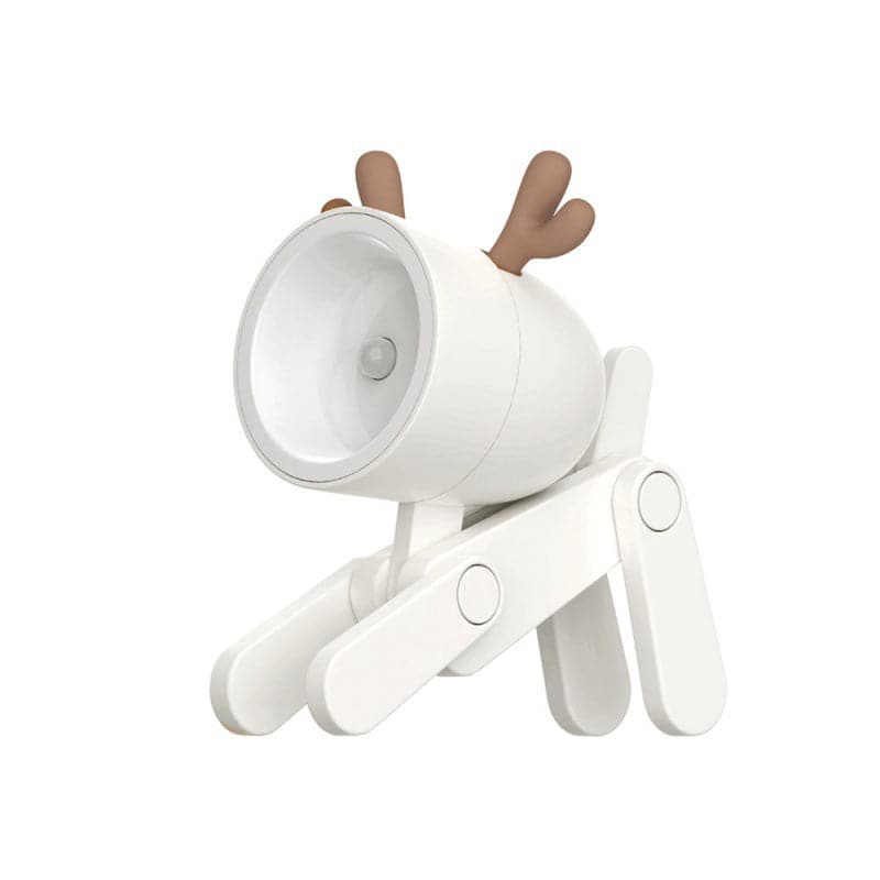 White night light with reindeer design on a white background