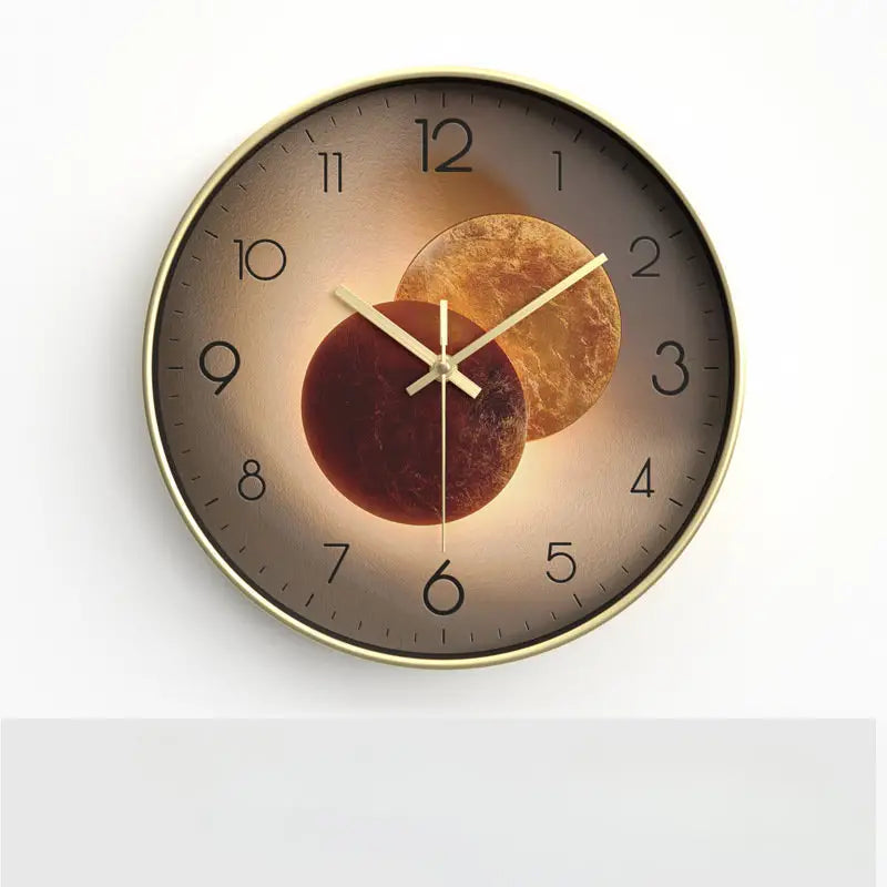Wall clock with artistic design on a white background