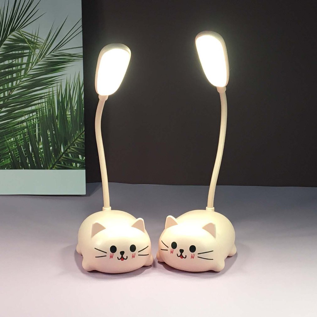 Verstelbare LED Bureaulamp met USB Oplaadfunctie – Schattige Cartoon Kat Tafellamp met Warm Oogvriendelijk Licht