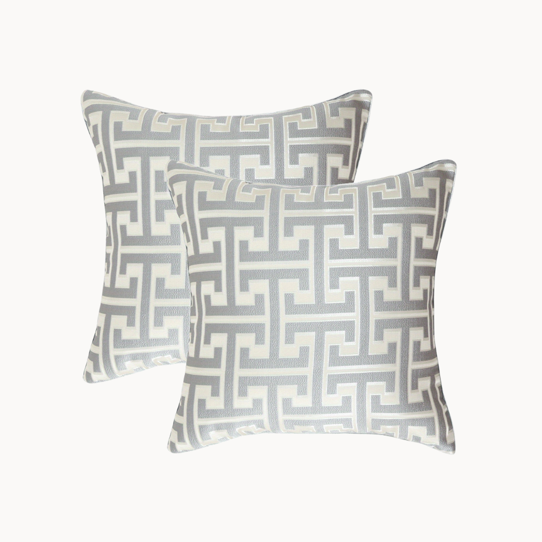 Set van 2 Geometrische Jacquard Kussenhoezen met Onzichtbare Rits – Moderne Sierkussens voor Woonkamer & Slaapkamer