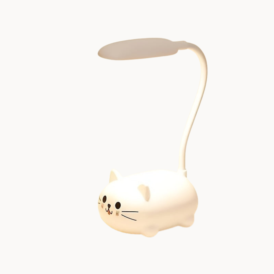 Verstelbare LED Bureaulamp met USB Oplaadfunctie – Schattige Cartoon Kat Tafellamp met Warm Oogvriendelijk Licht
