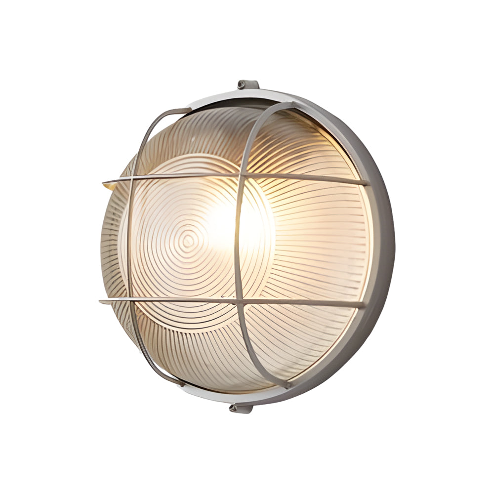 1-Licht Retro Industriële Buitenwandlamp – Ovaal of Rond, Aluminium & Glas