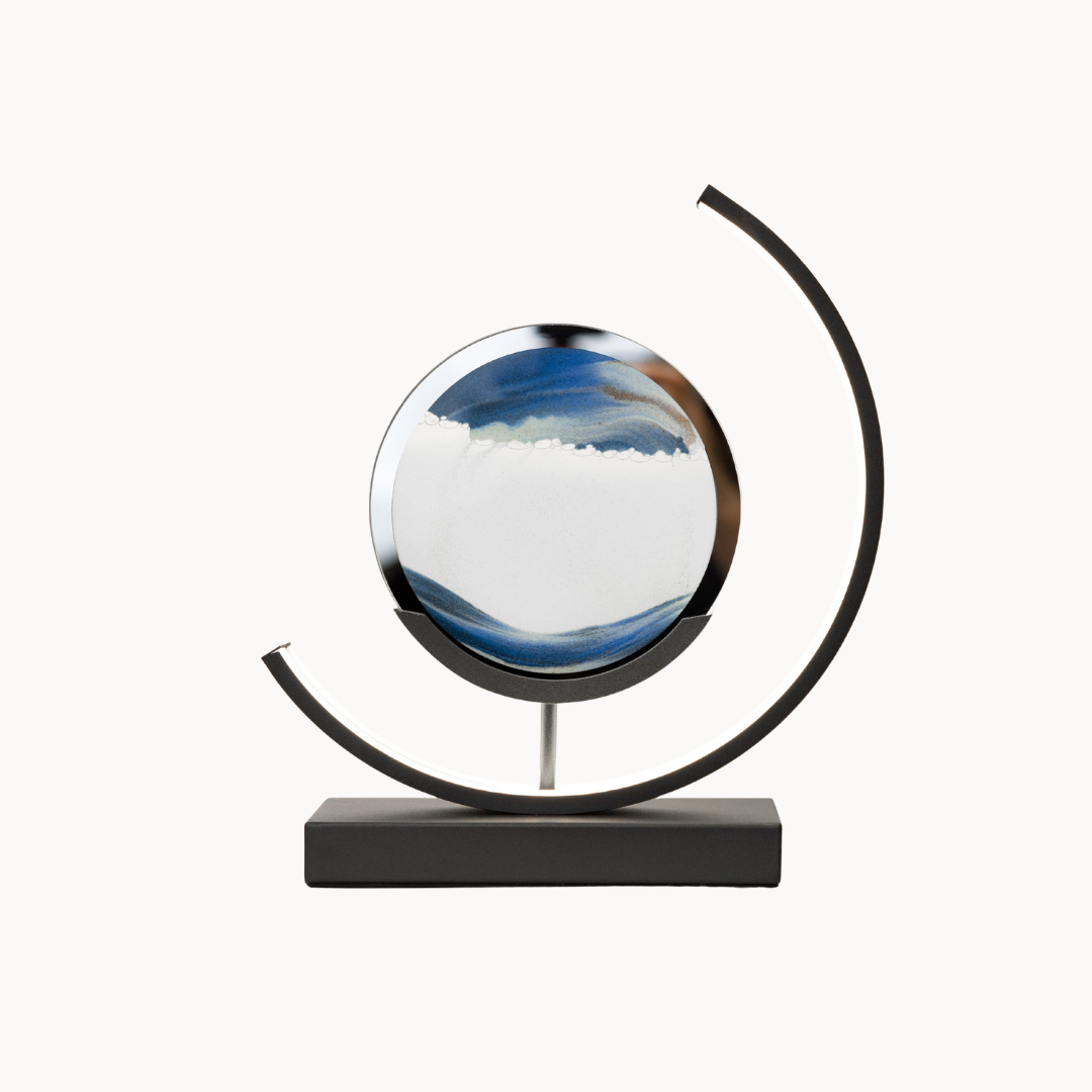 Tijdloze Tafellamp – Minimalistische LED Lamp met Zandkunst en Afstandsbediening