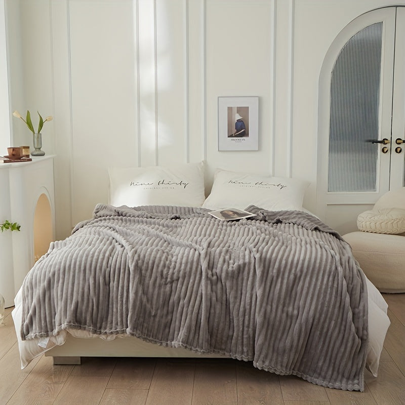 Plush Deken – Zachte & Huidvriendelijke Gestreepte Sofa Deken