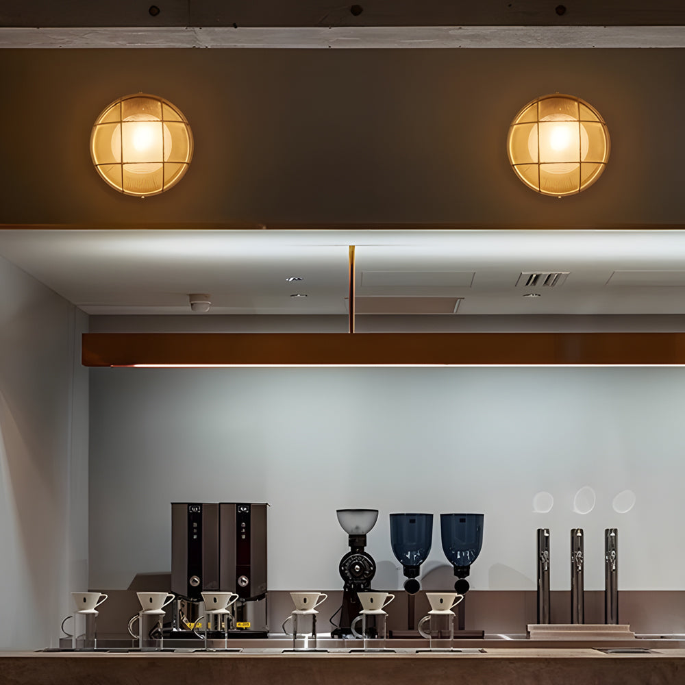 1-Licht Retro Industriële Buitenwandlamp – Ovaal of Rond, Aluminium & Glas