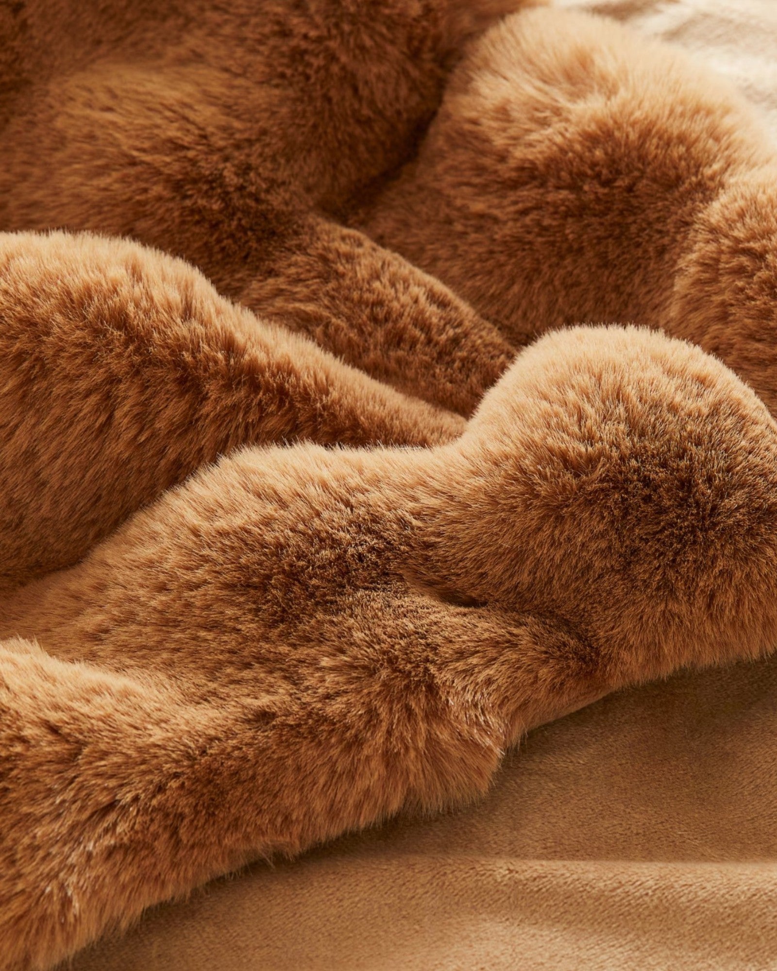 Fluffy Plaid met Structuur – Zachte Fleece Deken Bruin 110x150 cm-Fleece Dekens-Maevias