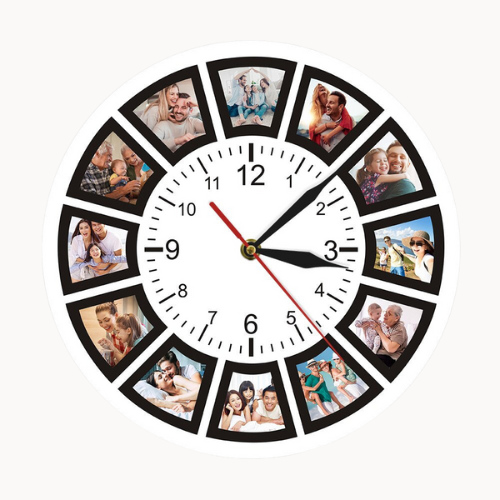 Fotocollage Wandklok – Stijlvolle Klok met Foto’s voor Persoonlijke Wanddecoratie