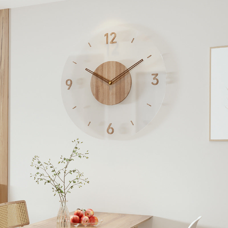Nordische Stille Massiefhouten Wandklok 35 cm – Minimalistisch Design & Geruisloze Precisie