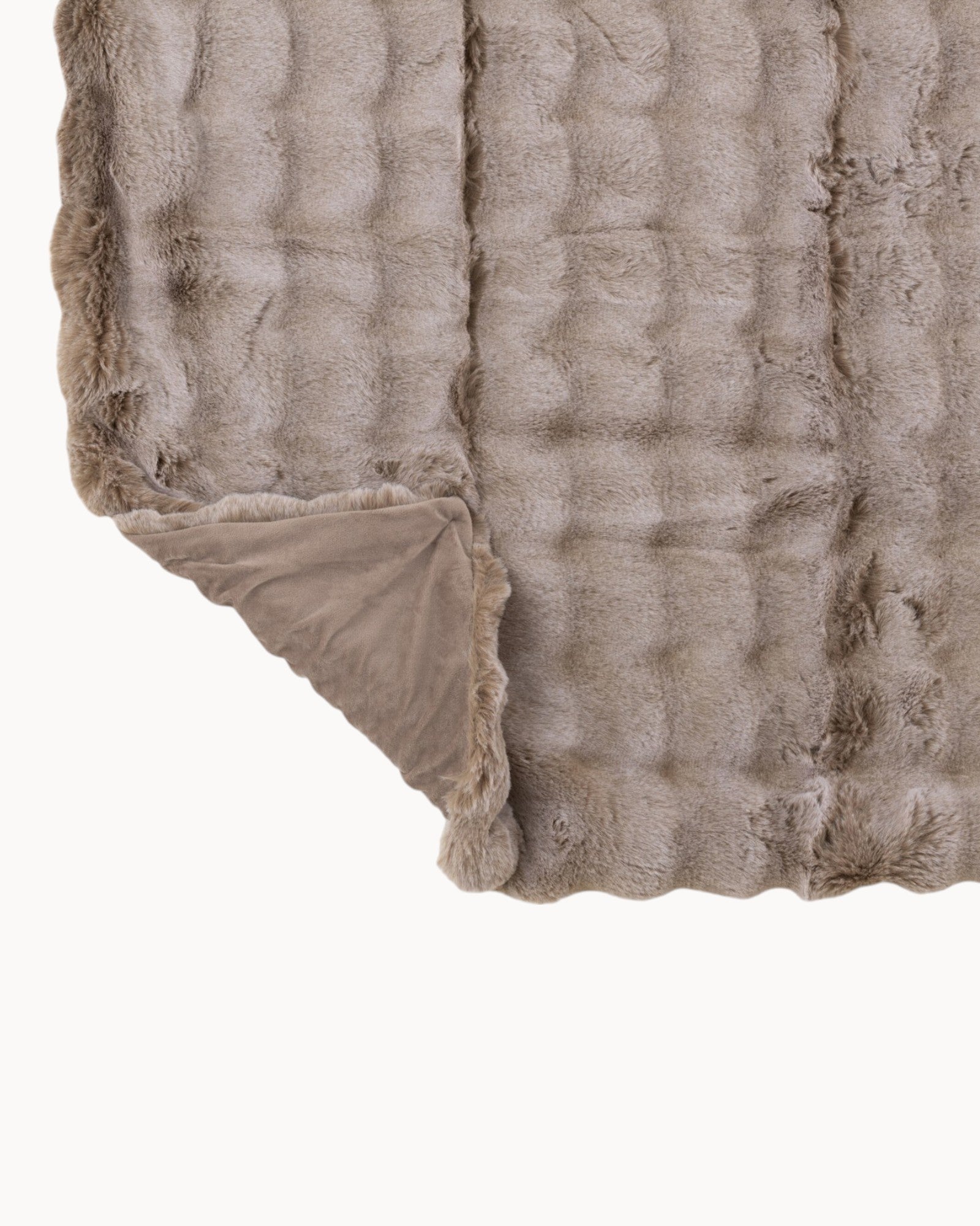 Plaid Wave – Taupe Deken van Katoen/Linnen/Polyester 180x130 cm-Fleece Dekens-Maevias