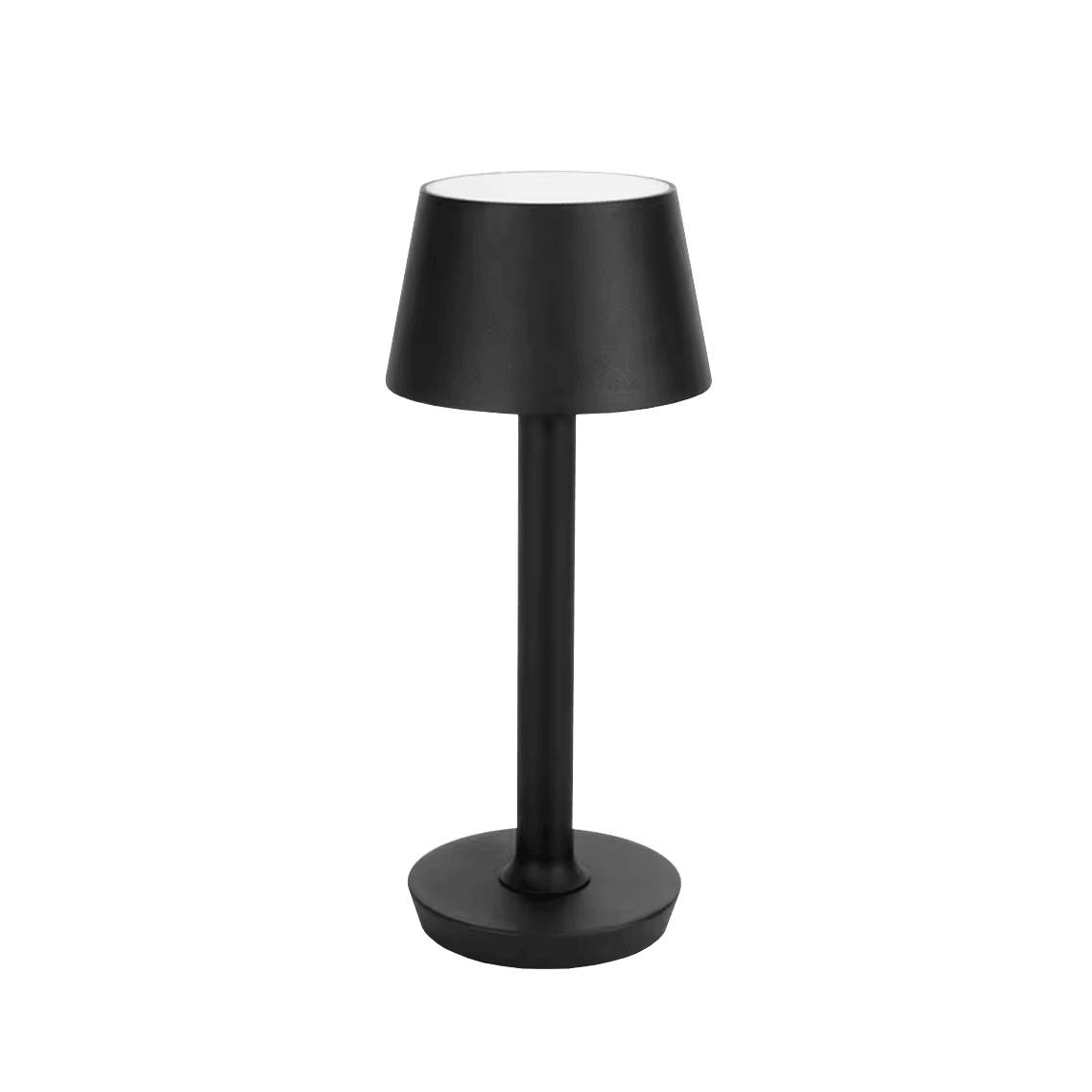 Black table lamp on a white background