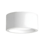 White cylindrical light fixture on a white background