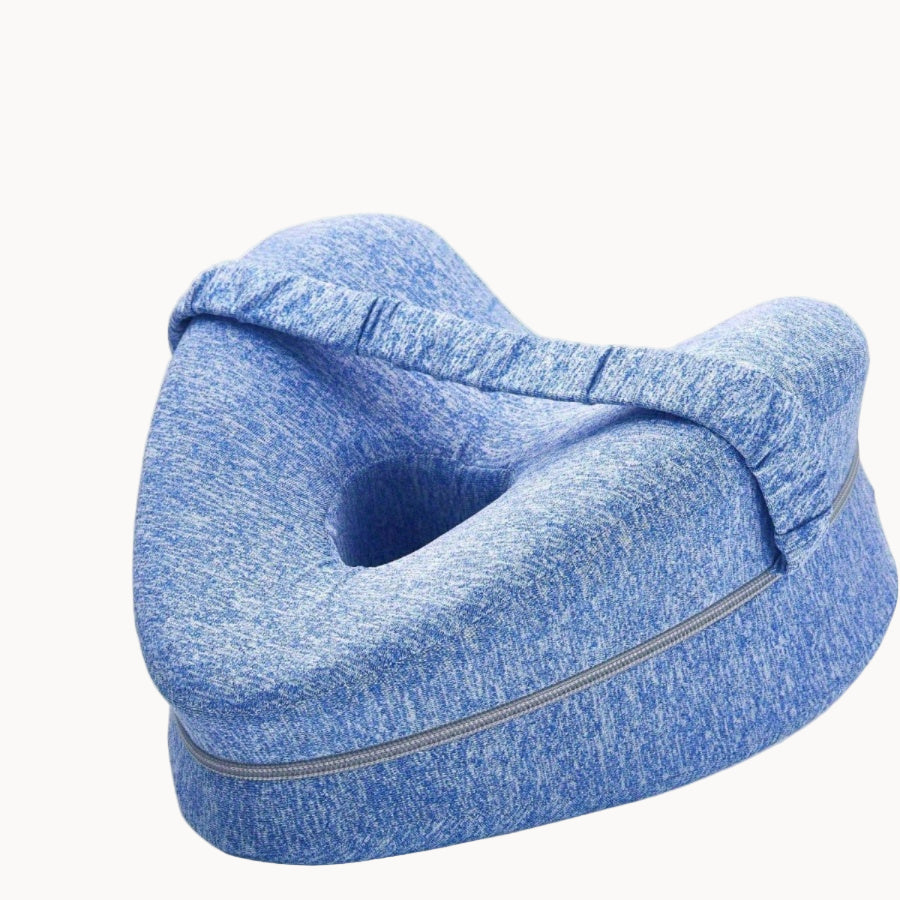 Blue neck pillow on a white background