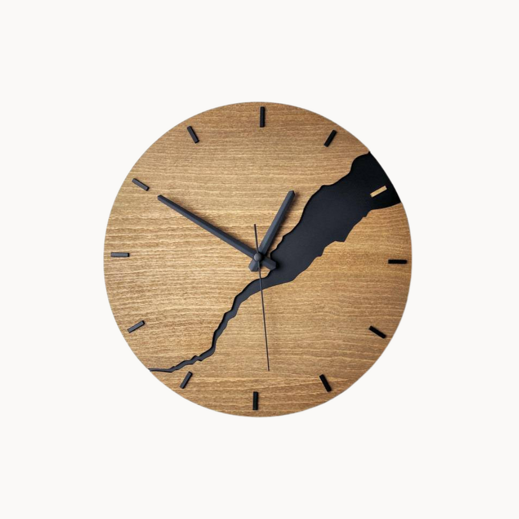 Houten Luxe Klok – Stijlvolle Elegante Wandklok 30x30 cm