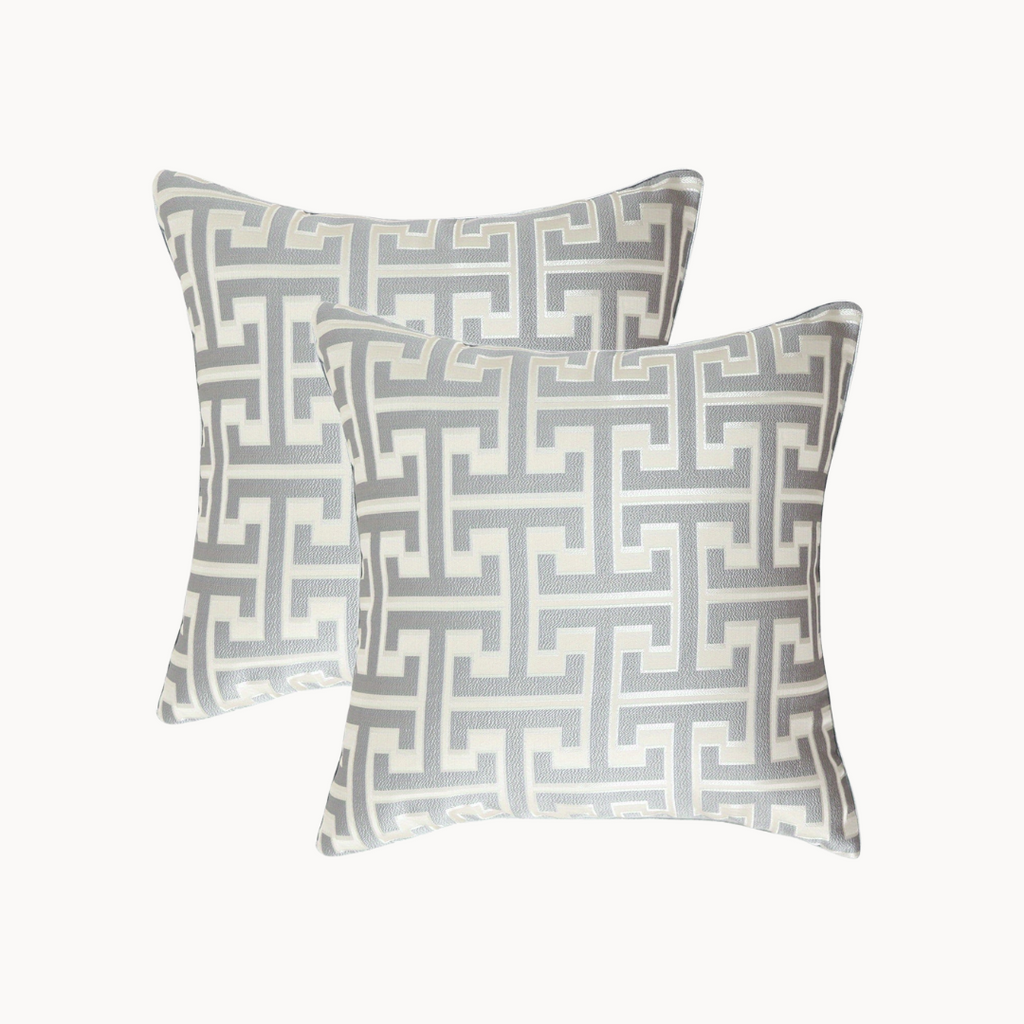Set van 2 Geometrische Jacquard Kussenhoezen met Onzichtbare Rits – Moderne Sierkussens voor Woonkamer & Slaapkamer