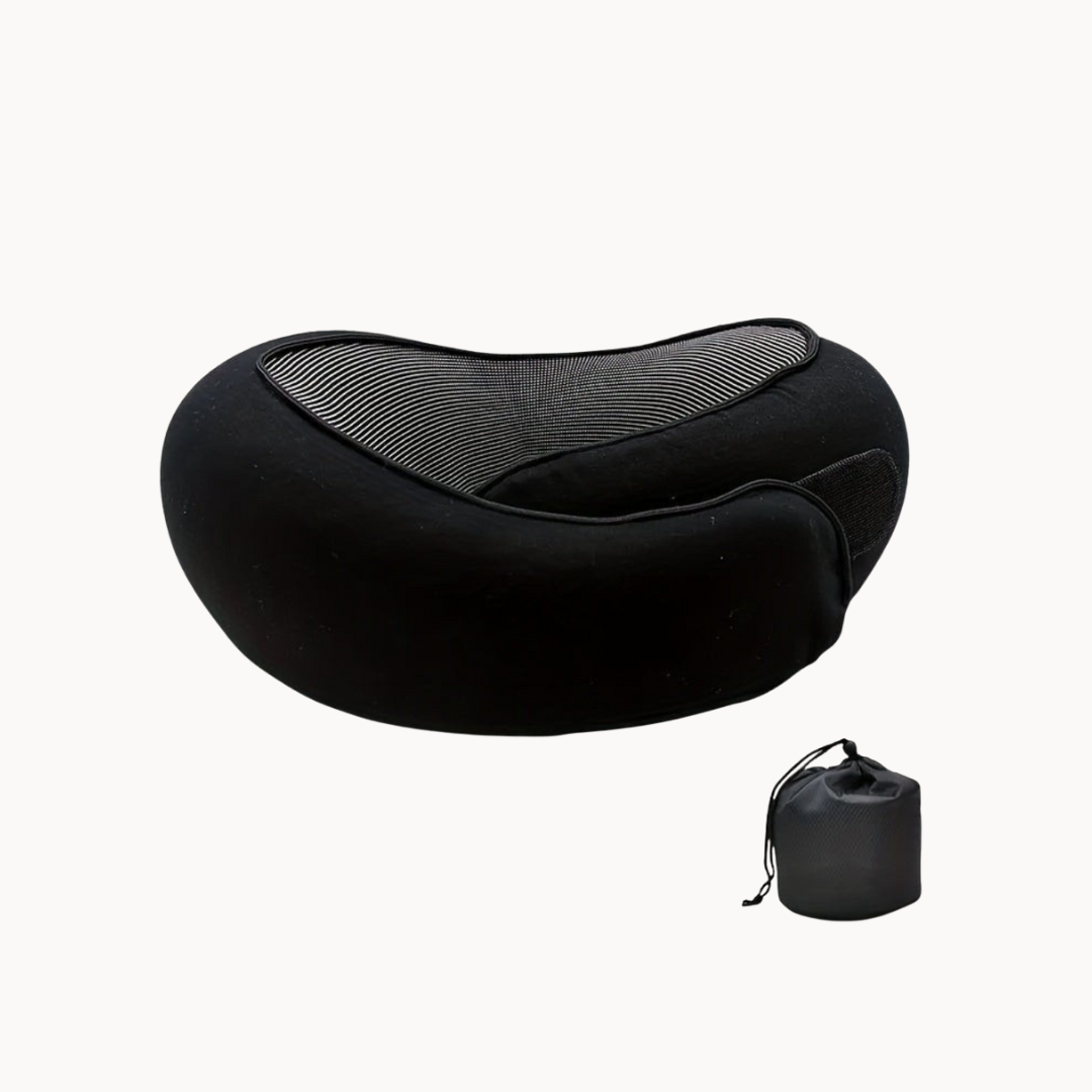 U-Vormig Memory Foam Reiskussen – Zacht Neksteunkussen voor Vliegtuig, Trein & Auto