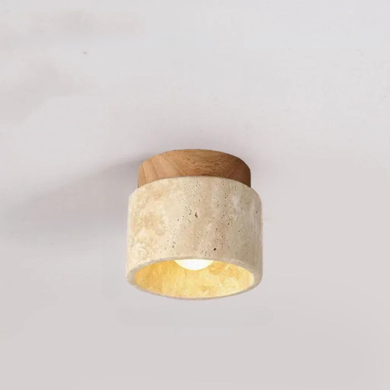 Elegante travertijn inbouw LED-wandlamp – Moderne verlichtingsarmatuur voor binnen en buiten