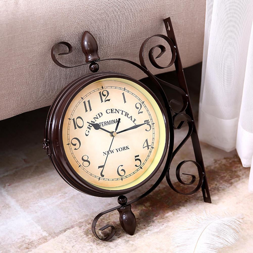 Decorative wall clock with 'Grand Central Terminal, New York' text on a neutral background