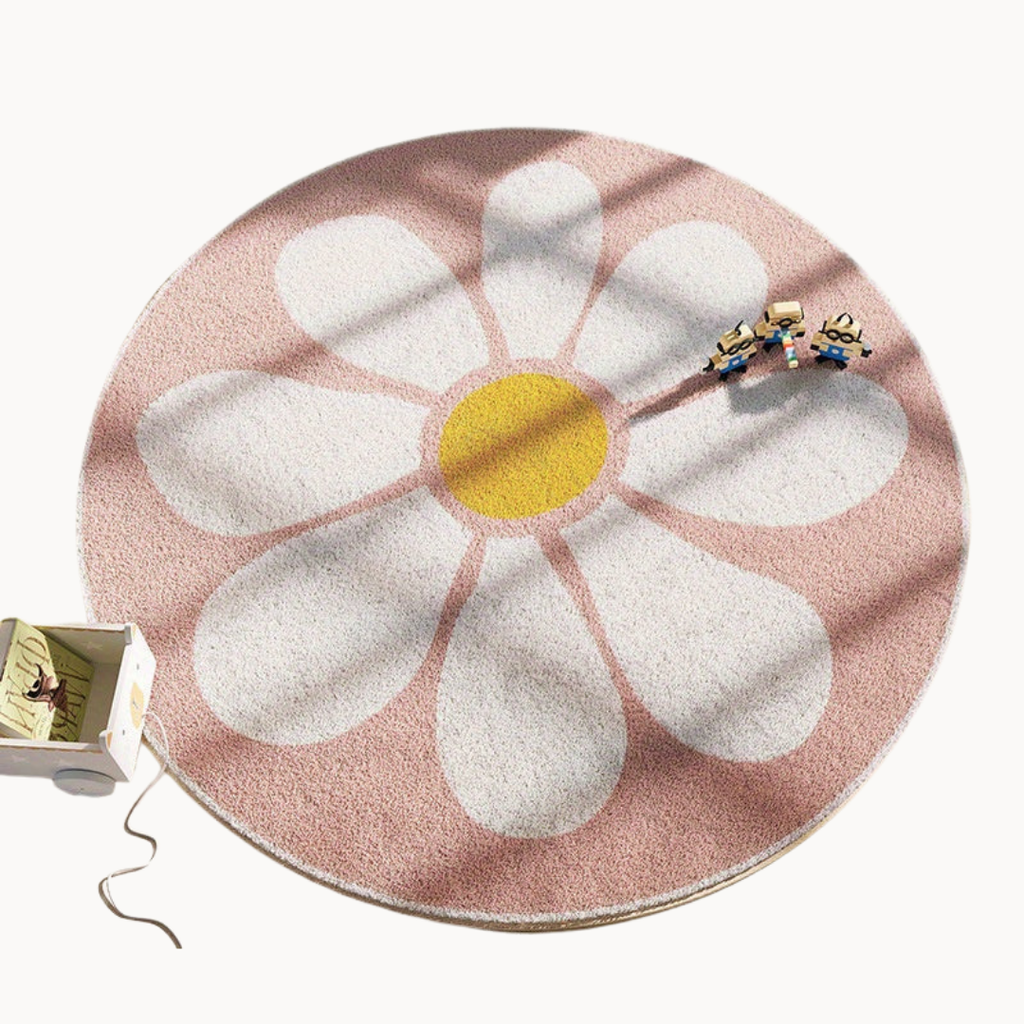 Zacht en charmant roze bloemenvloerkleed – Shaggy, antislip, machinewasbaar vloerkleed voor slaapkamer en woonkamer