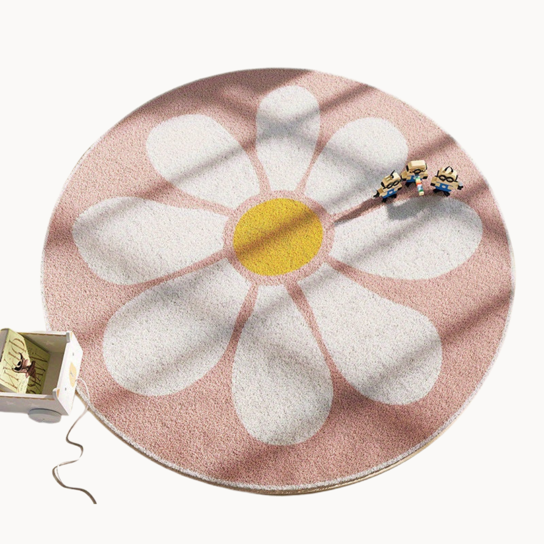 Zacht en charmant roze bloemenvloerkleed – Shaggy, antislip, machinewasbaar vloerkleed voor slaapkamer en woonkamer