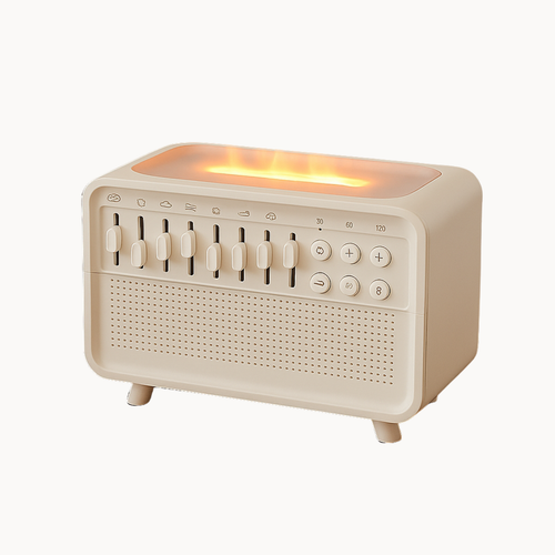 Alles-in-één White Noise Machine met Luchtbevochtiger & Vlamlicht – Ontspanning & Diepe Slaap Oplossing