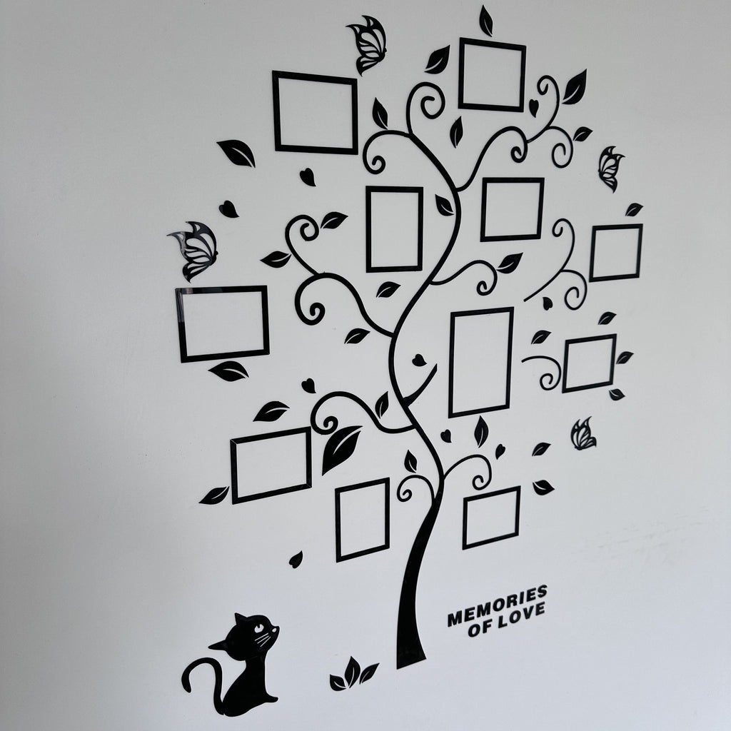 Acryl Fotolijst Muurdecoratie – 3D Creatieve Fotoboom, Zelfklevende Muursticker voor Familie & Huisdieren