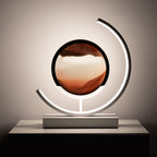 Tijdloze Tafellamp – Minimalistische LED Lamp met Zandkunst en Afstandsbediening