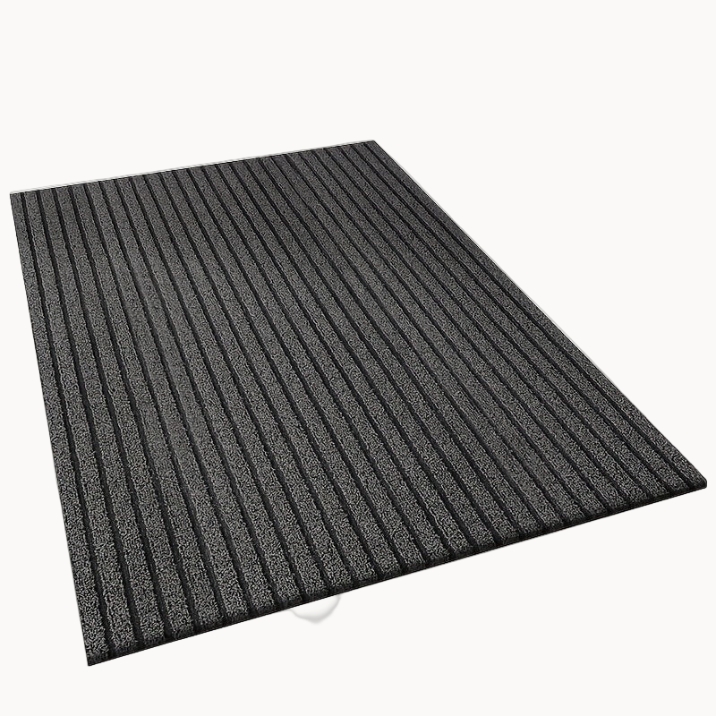 Black textured mat on a white background