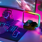 3-in-1 Draadloze RGB Bureaulamp met Timer – Opladen, Verlichten & Sfeer Creëren