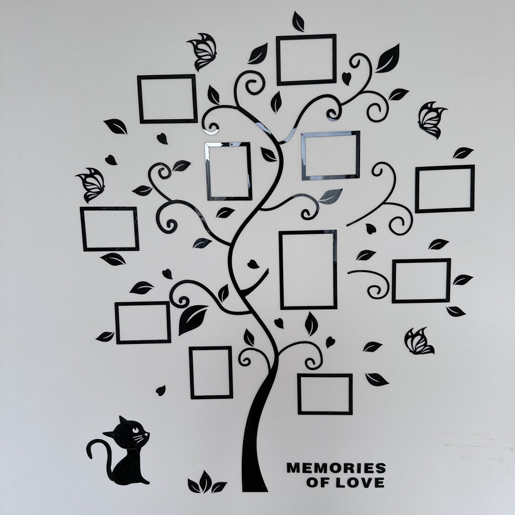 Acryl Fotolijst Muurdecoratie – 3D Creatieve Fotoboom, Zelfklevende Muursticker voor Familie & Huisdieren