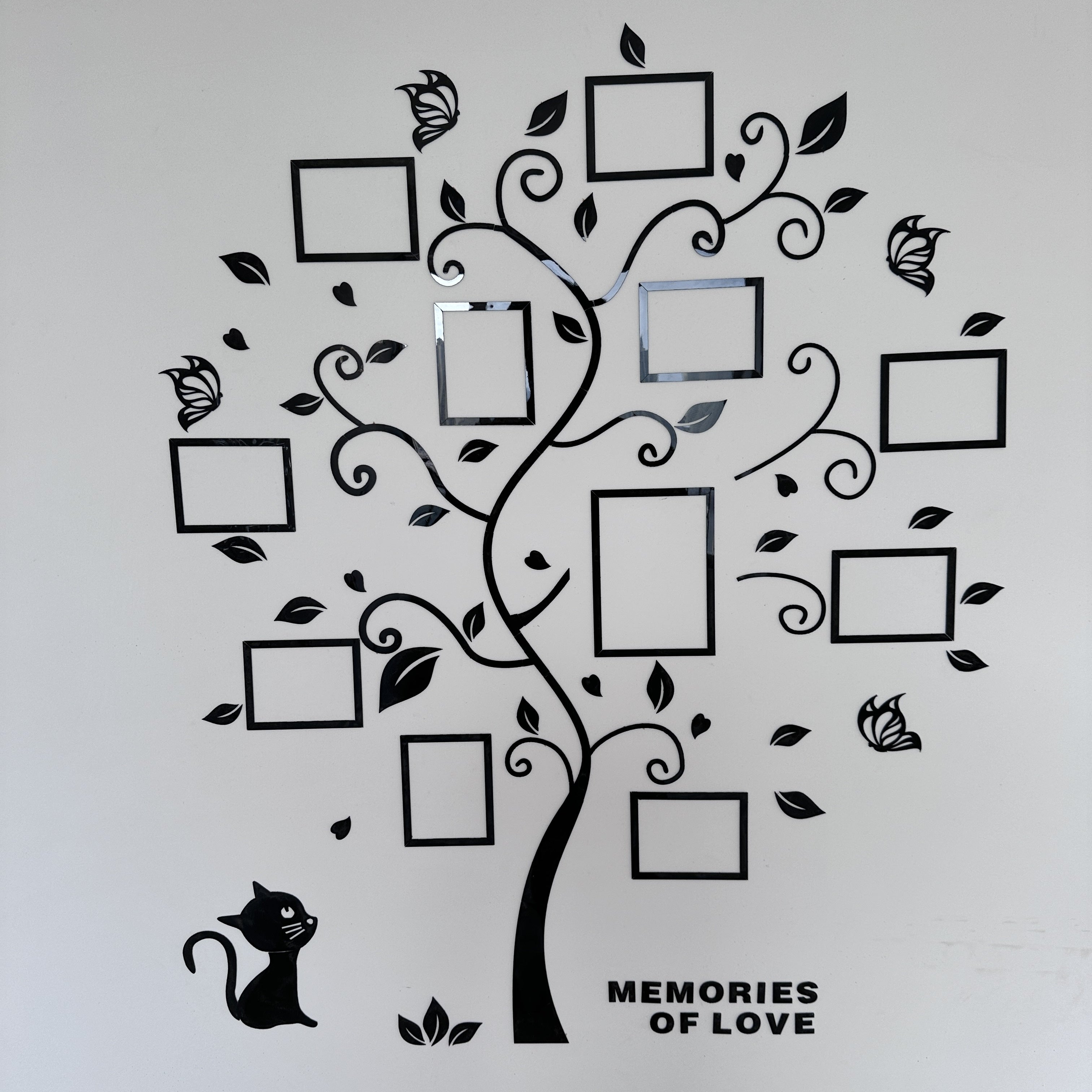 Acryl Fotolijst Muurdecoratie – 3D Creatieve Fotoboom, Zelfklevende Muursticker voor Familie & Huisdieren