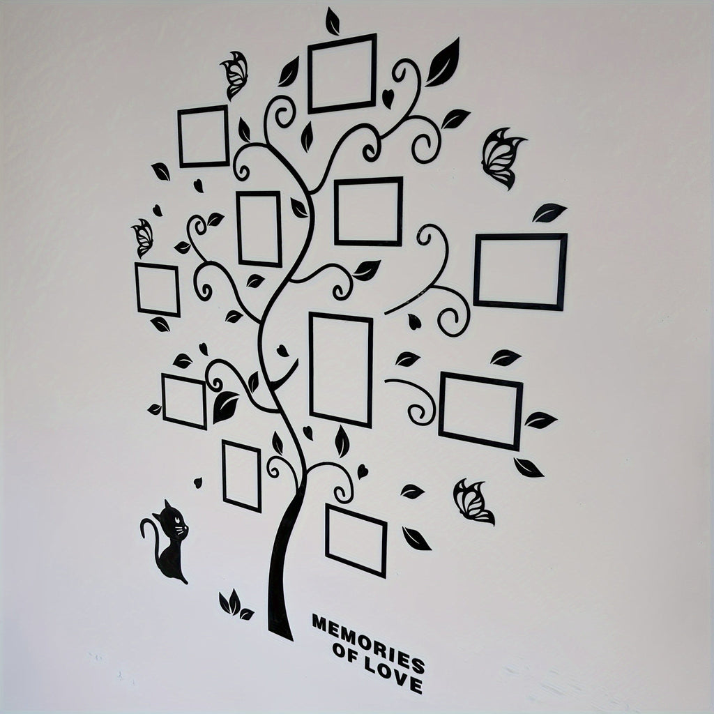 Acryl Fotolijst Muurdecoratie – 3D Creatieve Fotoboom, Zelfklevende Muursticker voor Familie & Huisdieren