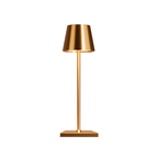 Gold table lamp on a white background