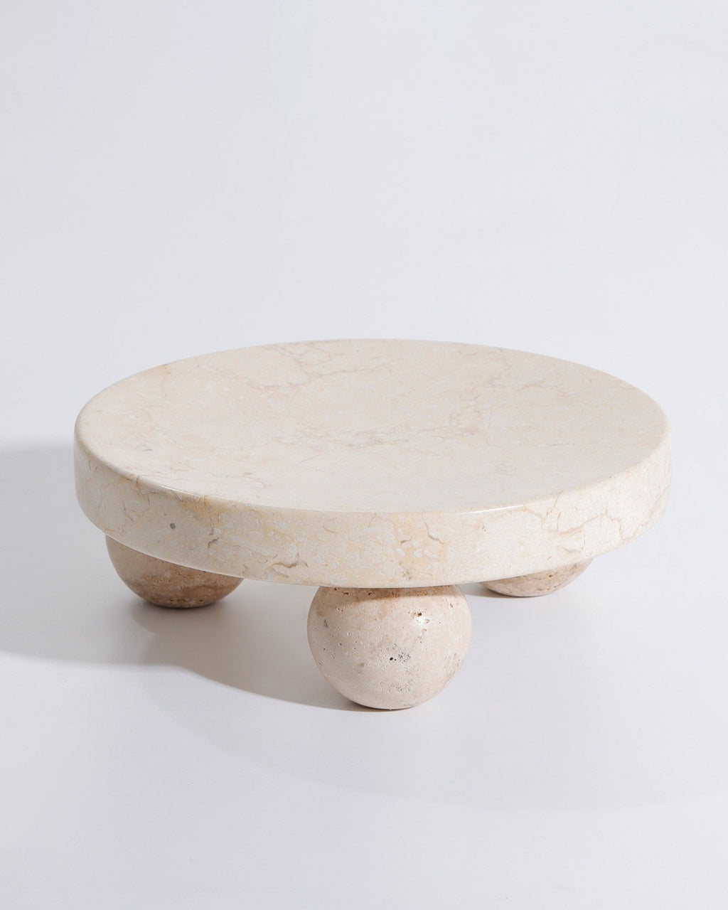 Wabi-Sabi Marmeren Plateau – Beige Rond 23x9 cm – Decoratief Plateau-Plateau-Maevias