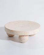Wabi-Sabi Marmeren Plateau – Beige Rond 23x9 cm – Decoratief Plateau-Plateau-Maevias