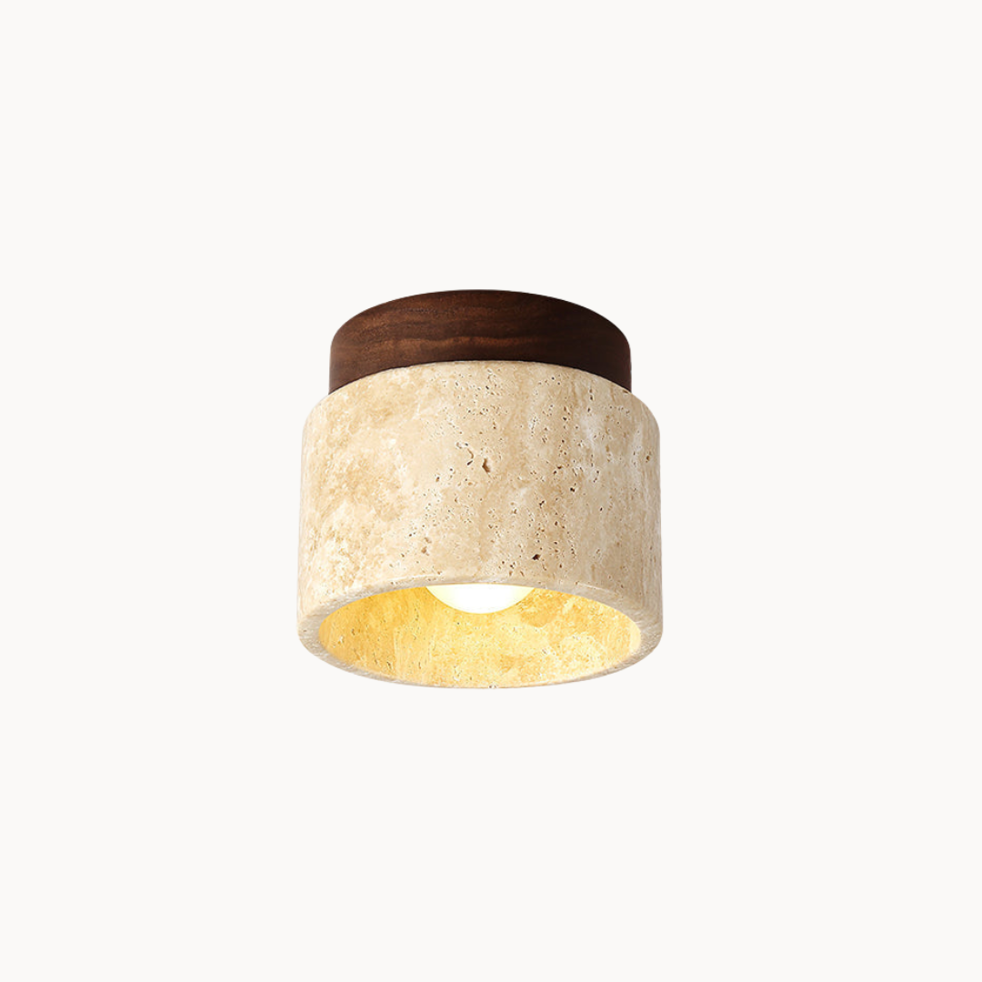Stenen plafondlamp – Modern, natuurlijk ontwerp met warme sfeerverlichting door ledlampen