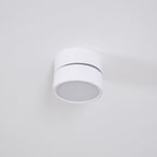 White ceiling light fixture on a light gray background