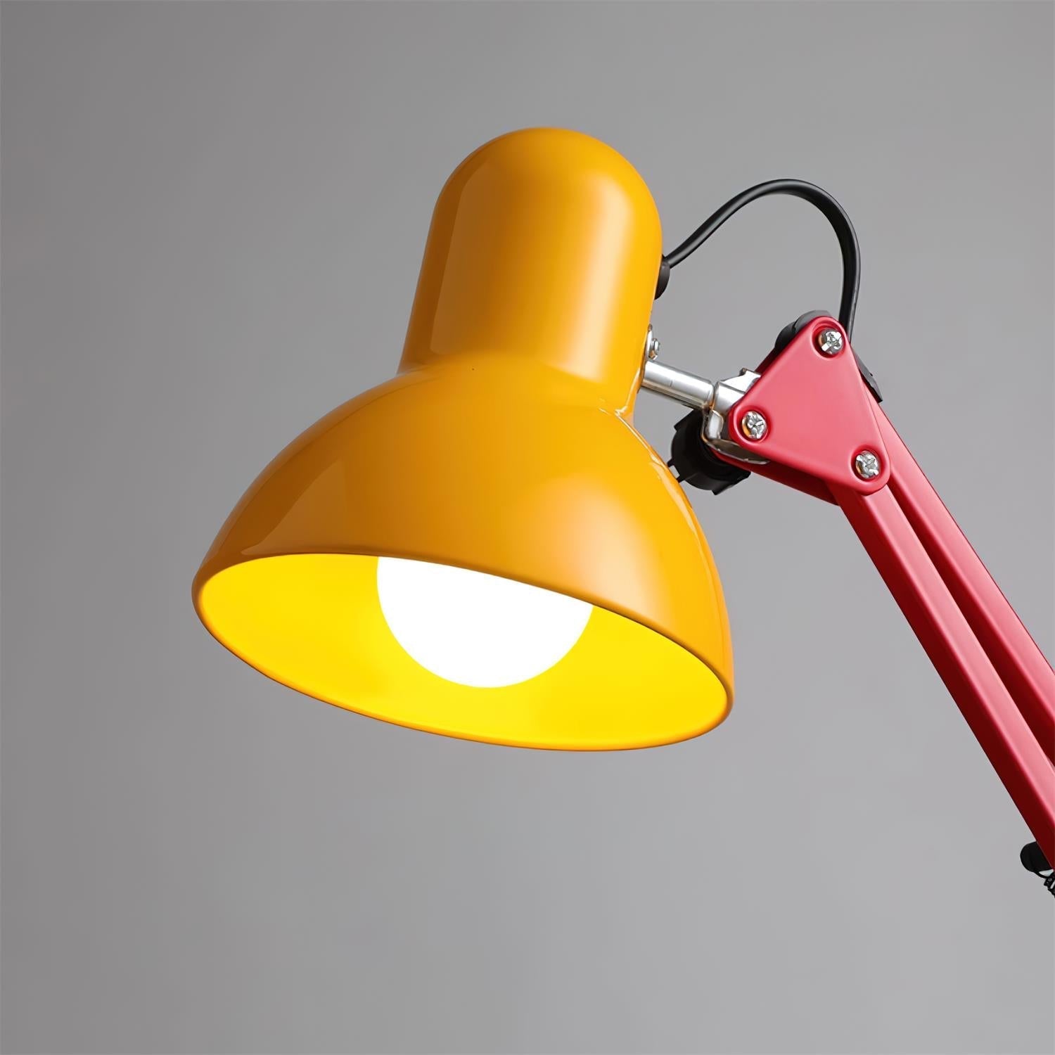 Yellow lampshade on a gray background