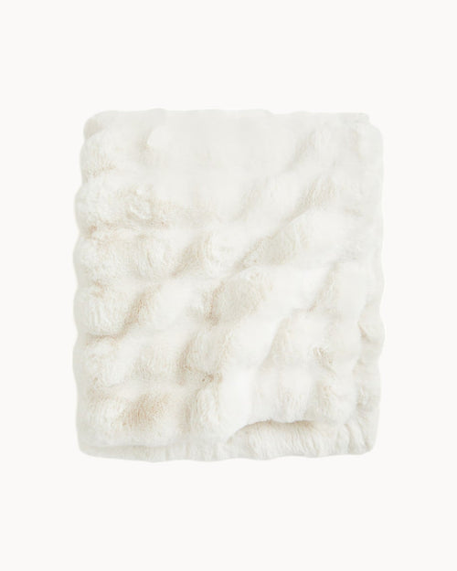 Fluffy Plaid met Structuur – Zachte Fleece Deken Wit 110x150 cm-Vazen-Wit-Maevias