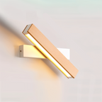 Verstelbare houten LED-wandlamp – 360° draaibare moderne rechthoekige lamp voor binnenruimtes