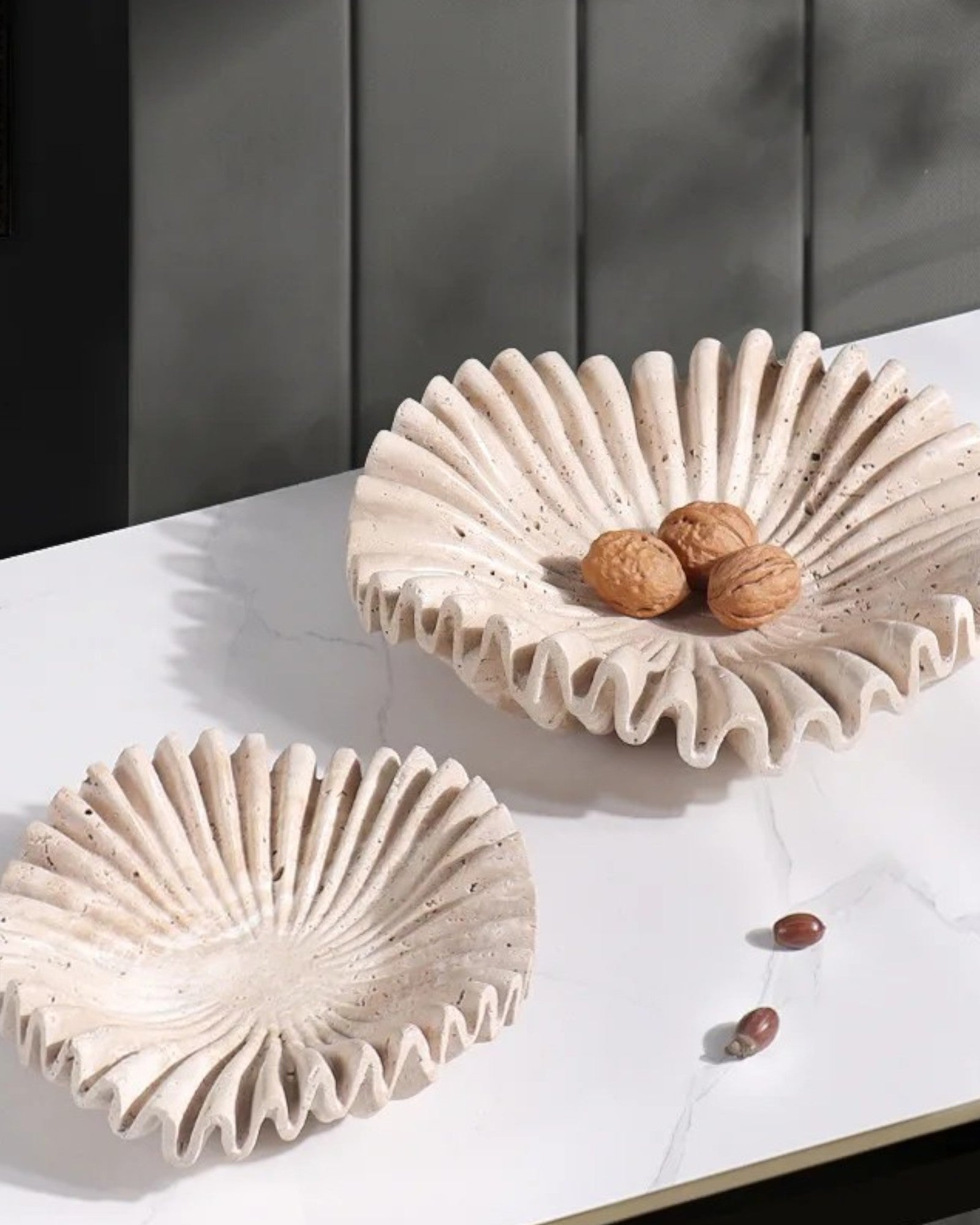 Marmeren Plateau – Wabi-Sabi Stijl Beige Retro Decoratief Dienblad 20/30 cm-Plateau-Maevias
