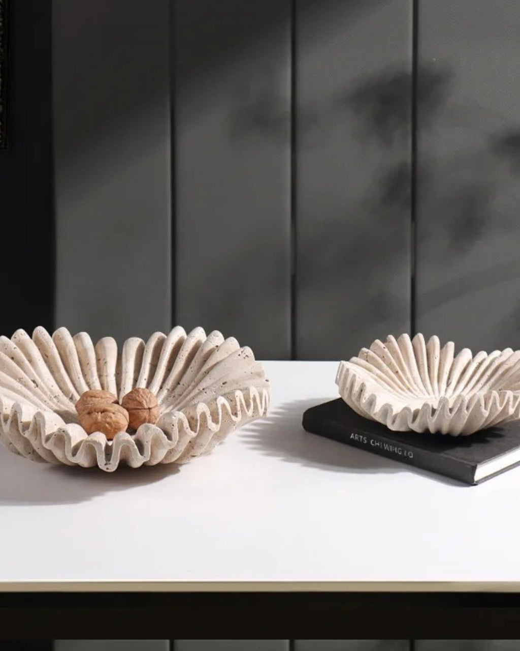 Marmeren Plateau – Wabi-Sabi Stijl Beige Retro Decoratief Dienblad 20/30 cm-Plateau-Maevias