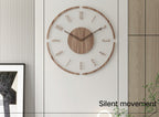 Nordische Stille Massiefhouten Wandklok 35 cm – Minimalistisch Design & Geruisloze Precisie
