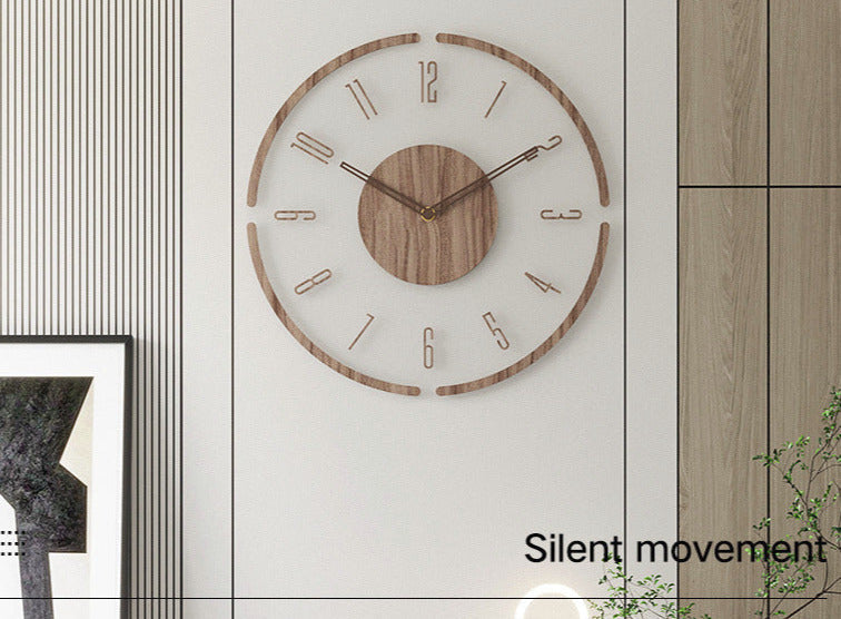 Nordische Stille Massiefhouten Wandklok 35 cm – Minimalistisch Design & Geruisloze Precisie