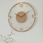 Nordische Stille Massiefhouten Wandklok 35 cm – Minimalistisch Design & Geruisloze Precisie