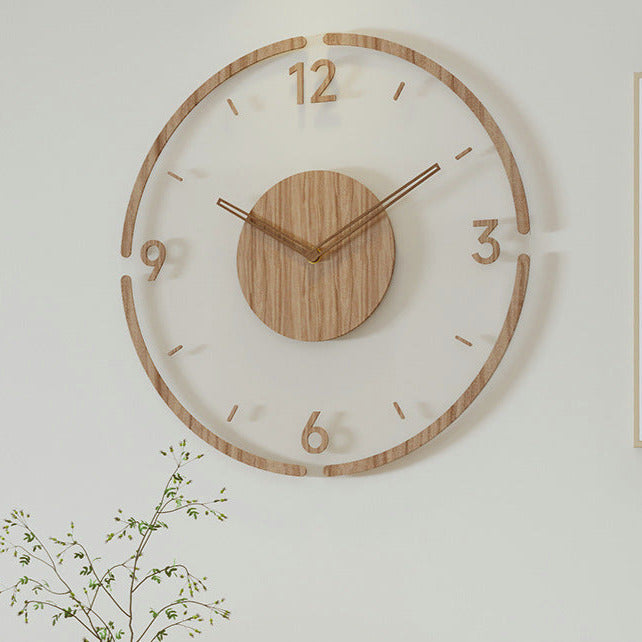 Nordische Stille Massiefhouten Wandklok 35 cm – Minimalistisch Design & Geruisloze Precisie