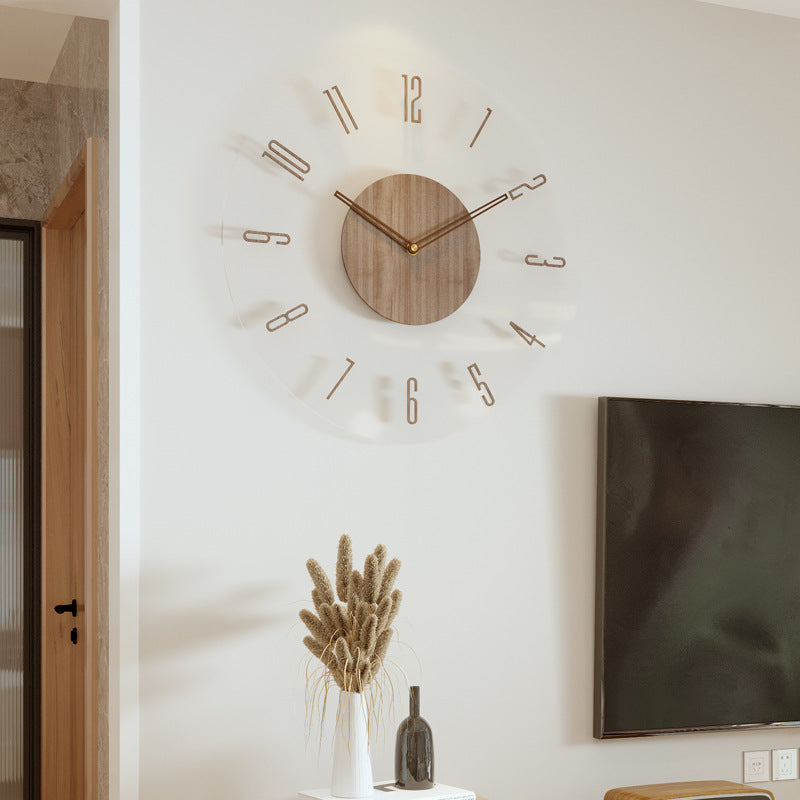Nordische Stille Massiefhouten Wandklok 35 cm – Minimalistisch Design & Geruisloze Precisie
