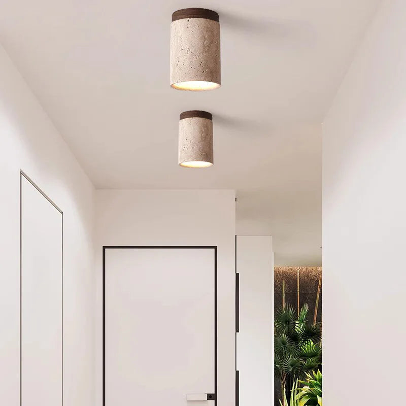 Elegante travertijn inbouw LED-wandlamp – Moderne verlichtingsarmatuur voor binnen en buiten
