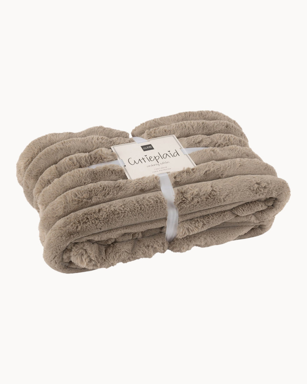 Taupe Corduroy Plaid – Taupe Deken van Katoen/Linnen/Polyester-Fleece Dekens-Maevias