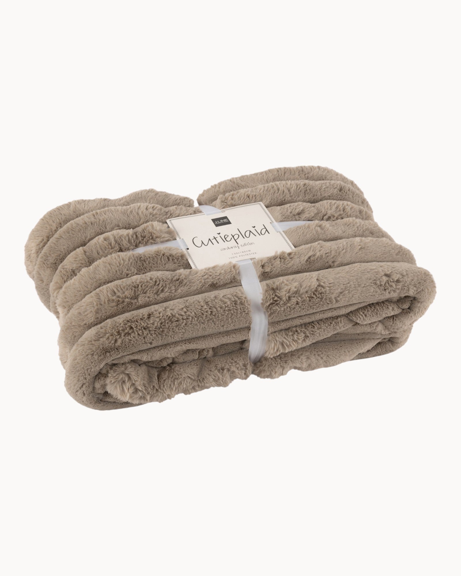 Taupe Corduroy Plaid – Taupe Deken van Katoen/Linnen/Polyester-Fleece Dekens-Maevias