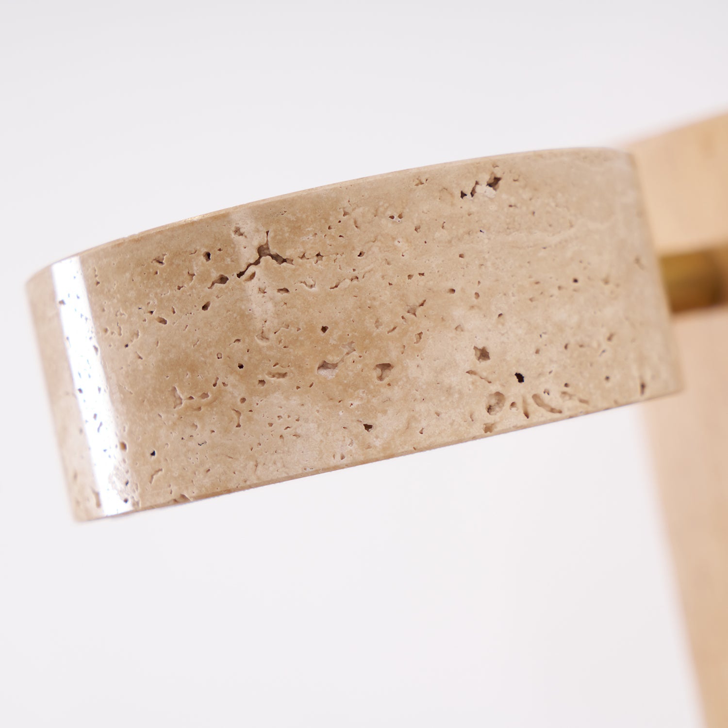 Modern wall lamp with wooden base and concrete-like shade
